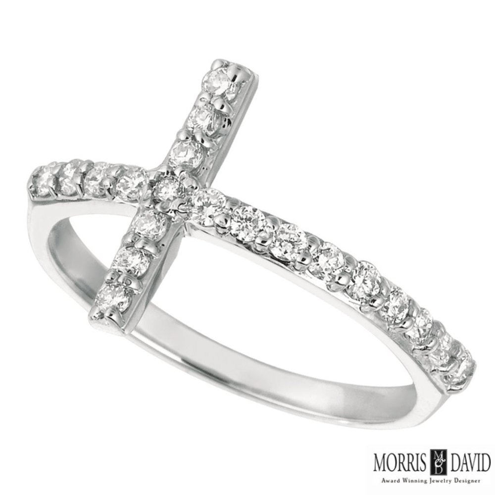 0.40 Carat Natural Diamond Cross Ring